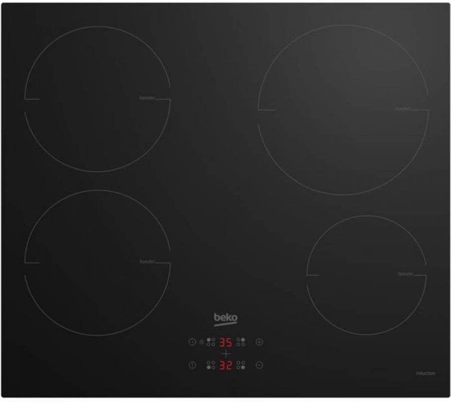 Beko Hii64400mt Kookplaat 60 Cm 4 Inducties Touch En Centrale Bediening Zwart