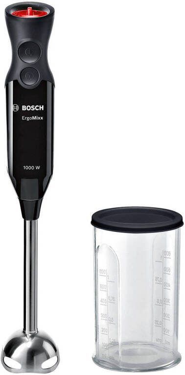BOSCH Staafmixer ErgoMixx MS6CB6110 groot vermogen, turbofunctie, blender met deksel, zilver/zwart